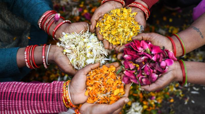 恒河：印度企业分享处理废弃鲜花的五彩解决方案